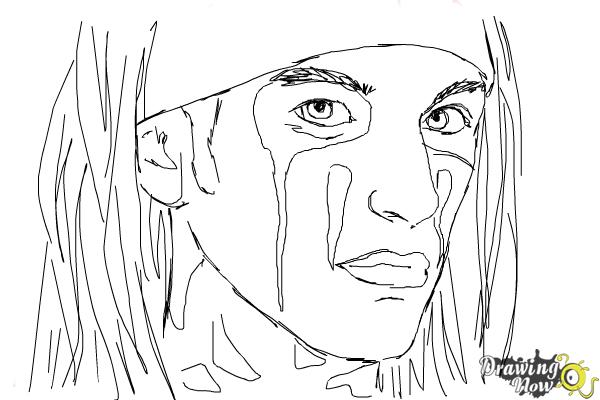 How to Draw Christian Coma - Step 9 How to Draw Christian Coma - Step 9