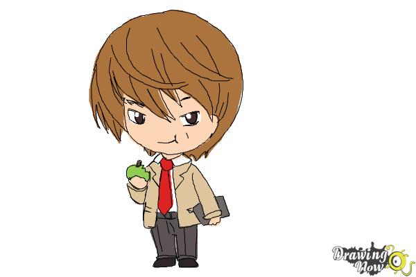 How to Draw Chibi Light Yagami - Step 10