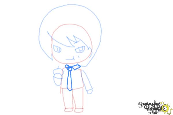 How to Draw Chibi Light Yagami - Step 6