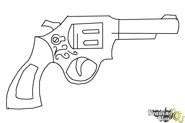 How to Draw a Simple Gun - DrawingNow