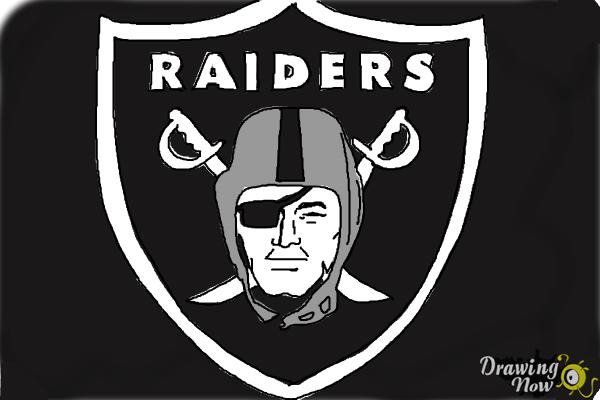 How to Draw The Oakland Raiders, Nfl Team Logo - Step 10