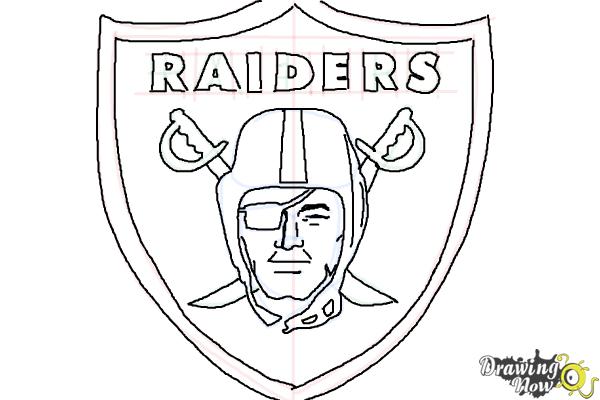 How to Draw The Oakland Raiders, Nfl Team Logo - Step 9.