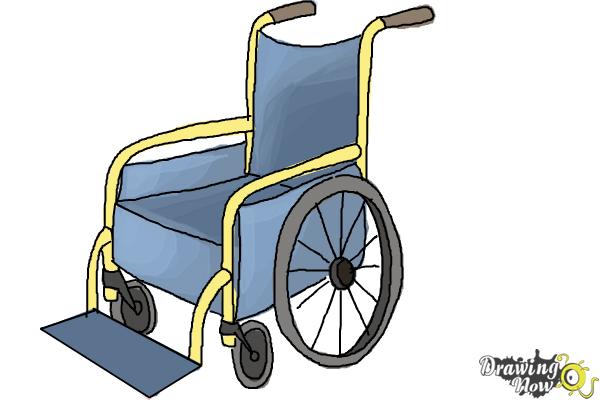 How to Draw a Wheelchair - Step 10