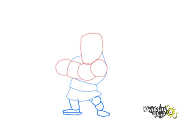 How to Draw Clash Of Clans Barbarian - Step 4 How to Draw Clash Of Clans Barbarian - Step 4