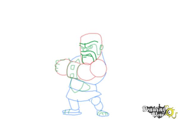 How to Draw Clash Of Clans Barbarian - Step 7