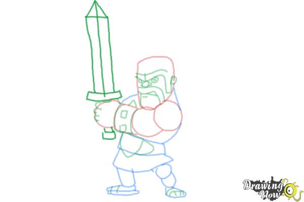 How to Draw Clash Of Clans Barbarian - Step 8