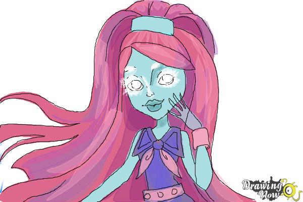 How to Draw Kiyomi Haunterly from Monster High - Step 10