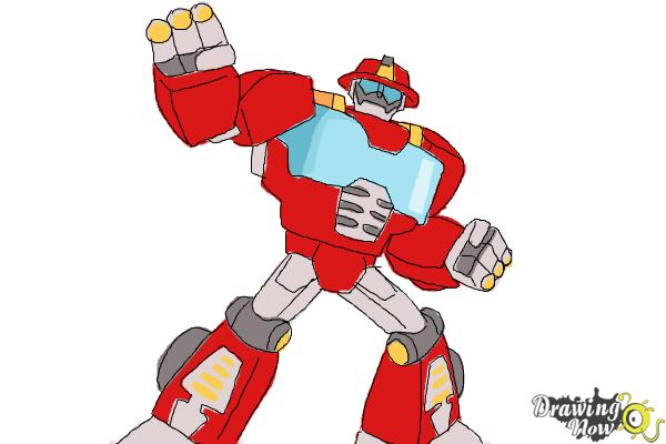 How to Draw Heatwave from Transformers Rescue Bots - Step 11