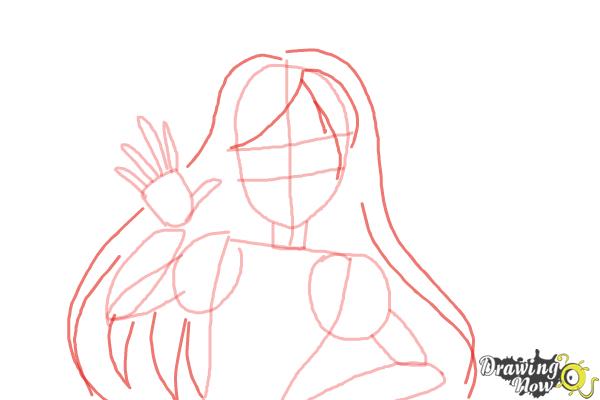 How to Draw Cure Dream, Nozomi Yumehara from Pretty Cure - Step 5