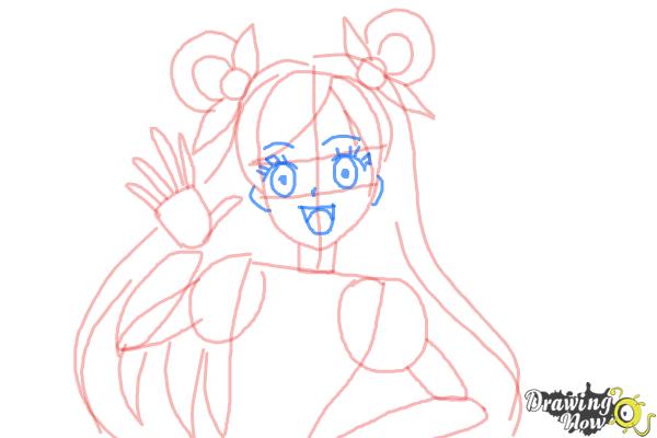 How to Draw Cure Dream, Nozomi Yumehara from Pretty Cure - Step 7