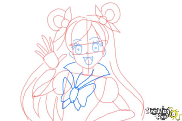 How to Draw Cure Dream, Nozomi Yumehara from Pretty Cure - Step 8