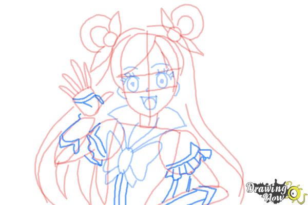 How to Draw Cure Dream, Nozomi Yumehara from Pretty Cure - Step 9