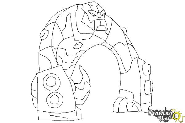 How to Draw Bloxx from Ben 10 Omniverse - Step 10 How to Draw Bloxx from Ben 10 Omniverse - Step 10
