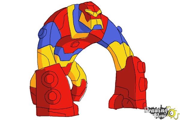 How to Draw Bloxx from Ben 10 Omniverse - Step 11 How to Draw Bloxx from Ben 10 Omniverse - Step 11