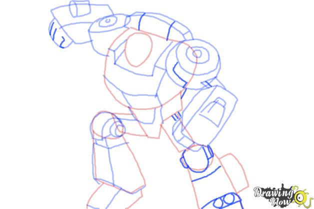 How to Draw Chase from Transformers Rescue Bots - Step 8