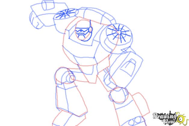 How to Draw Chase from Transformers Rescue Bots - Step 9