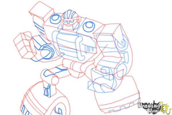 How to Draw Boulder from Transformers Rescue Bots - Step 10