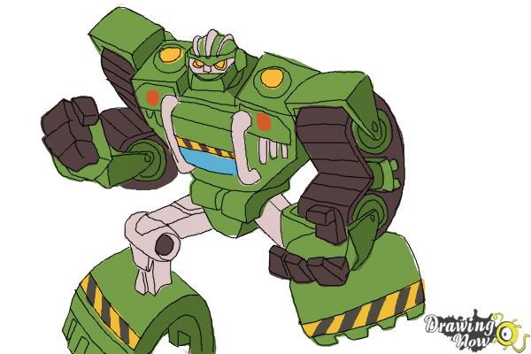 How to Draw Boulder from Transformers Rescue Bots - Step 12