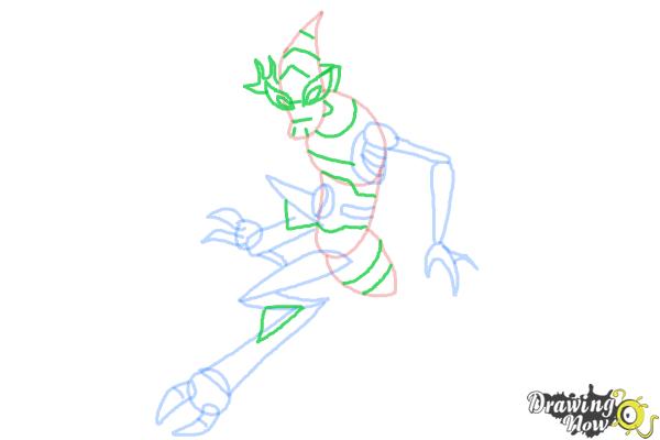 How to Draw Crashhopper from Ben 10 Omniverse - Step 8