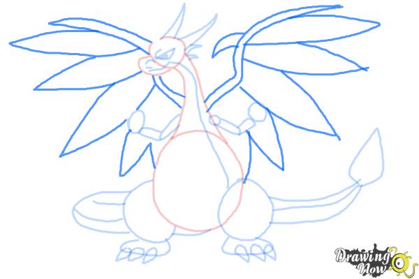 How to Draw Mega Charizard X - Step 7