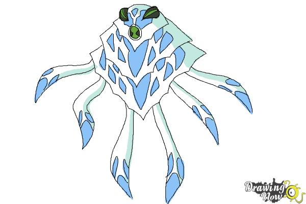 How to Draw Ampfibian from Ben 10 Omniverse - Step 9