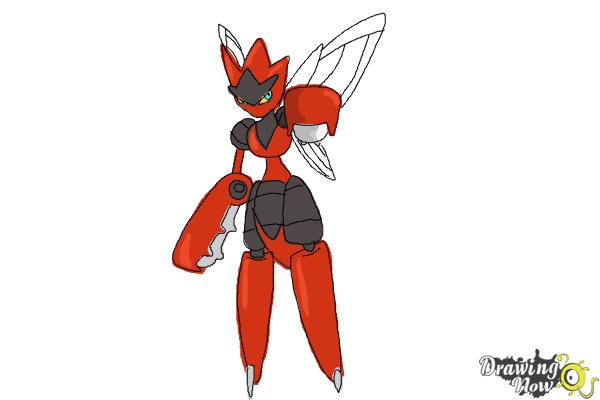 How to Draw Mega Scizor - Step 9