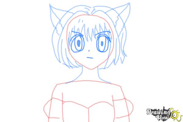 How to Draw Ichigo Momomiya from Tokyo Mew Mew - Step 7