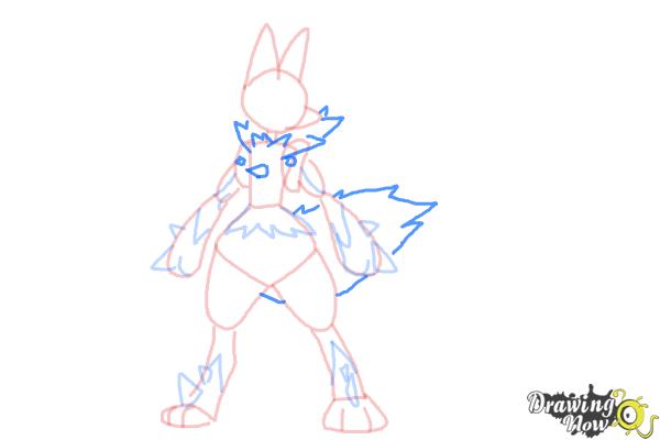 How to Draw Mega Lucario - Step 6