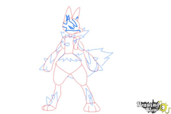 How to Draw Mega Lucario - Step 7