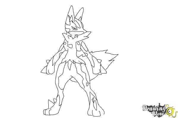 How To Draw Mega Lucario Drawingnow