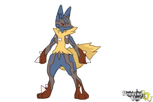 How to Draw Mega Lucario - Step 9