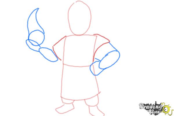 How to Draw Clash of Clans Wizard - Step 3 How to Draw Clash of Clans Wizard - Step 3