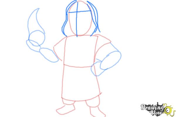 How to Draw Clash of Clans Wizard - Step 4