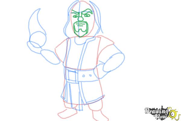 How to Draw Clash of Clans Wizard - Step 7