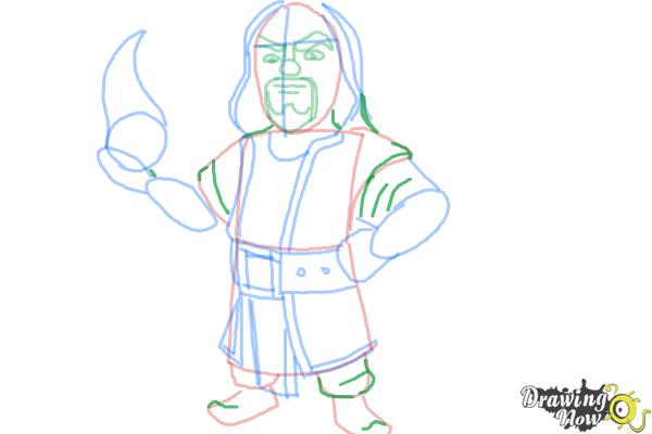 How to Draw Clash of Clans Wizard - Step 8 How to Draw Clash of Clans Wizard - Step 8
