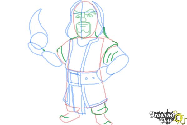 How to Draw Clash of Clans Wizard - Step 8