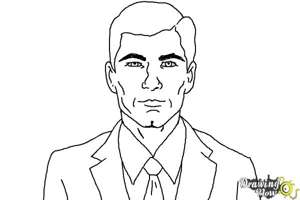 How to Draw Archer, Sterling Malory Archer from Archer | DrawingNow