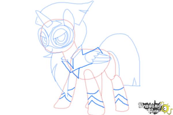 How to Draw Twilight Sparkle, Masked Matter-Horn from Power Ponies - Step 8