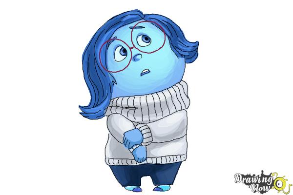 How to Draw Sadness from Inside Out - Step 10
