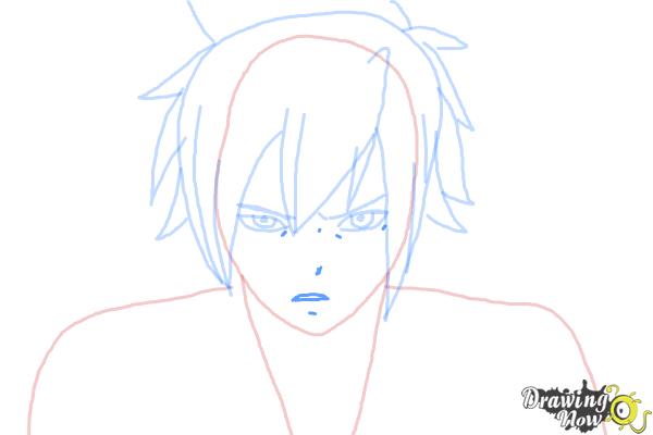 How to Draw Mystogan from Fairy Tail - Step 6 How to Draw Mystogan from Fairy Tail - Step 6