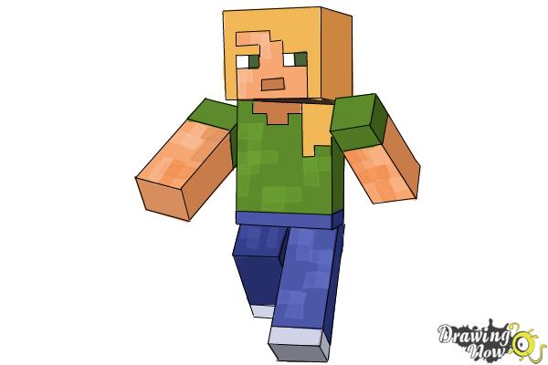 How to Draw Alex from Minecraft - Step 10