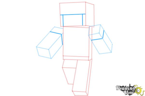 How to Draw Alex from Minecraft - Step 6
