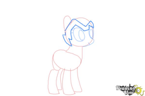 How to Draw Rainbow Dash, Zapp from Power Ponies - Step 5