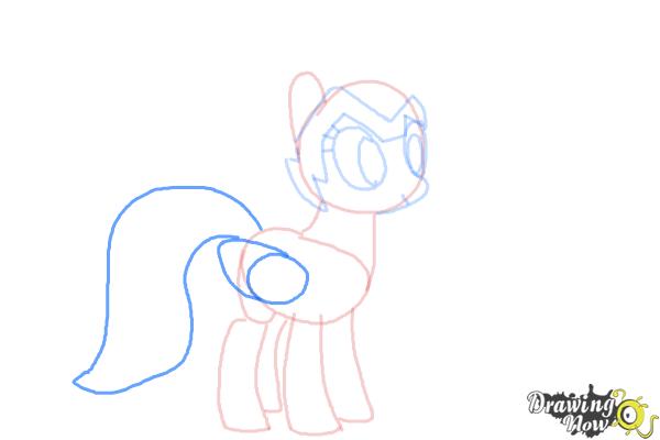 How to Draw Rainbow Dash, Zapp from Power Ponies - Step 6