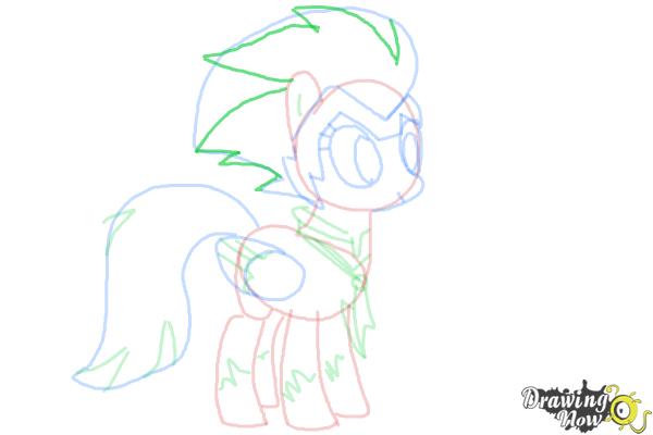 How to Draw Rainbow Dash, Zapp from Power Ponies - Step 9