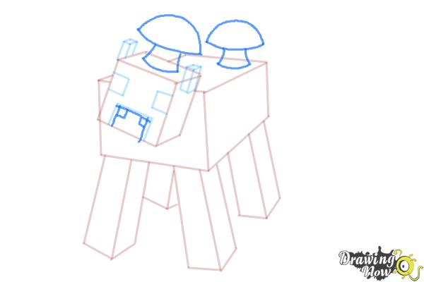 How to Draw a Mooshroom from Minecraft - Step 7