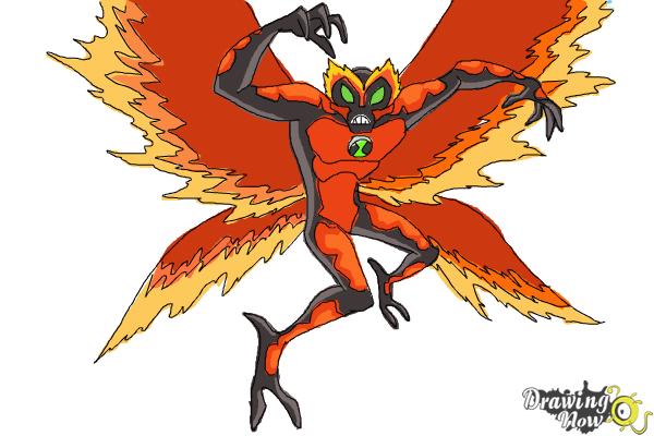 How to Draw Ultimate Big Chill from Ben 10 - Step 11