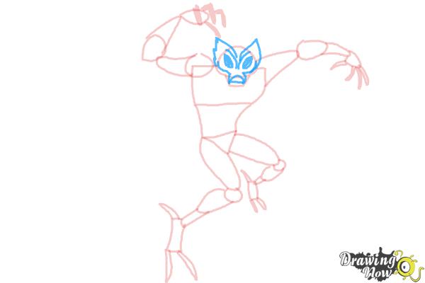 How to Draw Ultimate Big Chill from Ben 10 - Step 7
