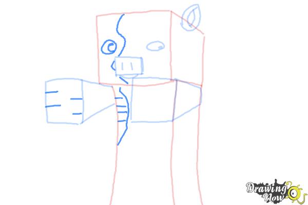 How to Draw Zombie Pigmen from Minecraft - Step 5