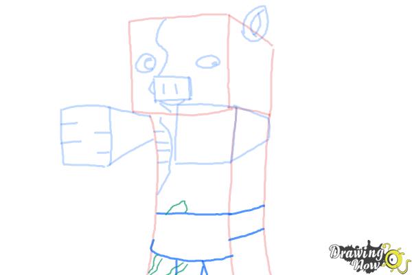 How to Draw Zombie Pigmen from Minecraft - Step 6